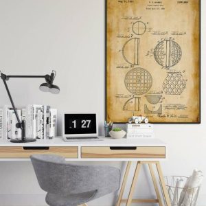 Vintage Wall Art | Table Tennis Patent Print, Framed Art Print, 20×28 inches Vintage Wall Art Vintage Wall Art