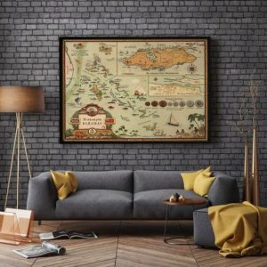 Vintage Wall Art | The Bahamas Map Print, Art History, 20×22 inches Vintage Wall Art Vintage Wall Art