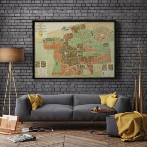 Vintage Wall Art | The Hague City Map Wall Print, 1908 Den Haag Map, 12×16 inches Vintage Wall Art Vintage Wall Art