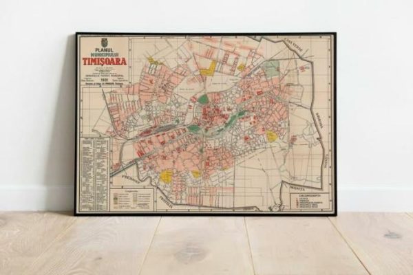 Vintage Wall Art | Timisoara Map Print, Art History, 12×16 inches Vintage Wall Art Vintage Wall Art