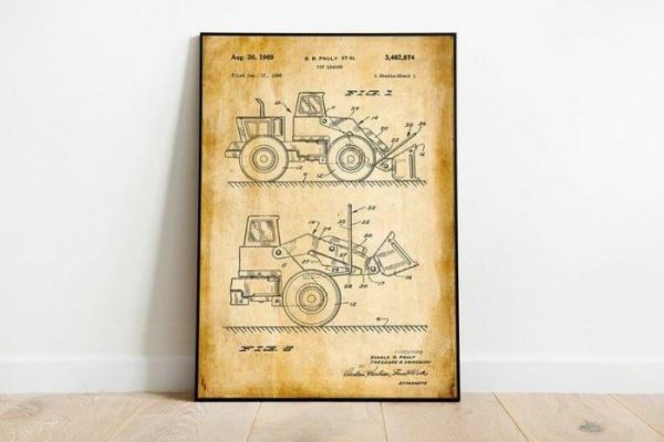 Vintage Wall Art | Tonka Truck Patent Print, Framed Art Print, 28×40 inches Vintage Wall Art Vintage Wall Art