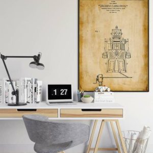 Vintage Wall Art | Toy Robot Patent Print, Framed Art Print, 20×28 inches Vintage Wall Art Vintage Wall Art