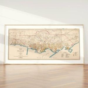 Vintage Wall Art | Tromso City Map Wall Print, Framed Map Wall Decor, 16×30 inches Vintage Wall Art Vintage Wall Art