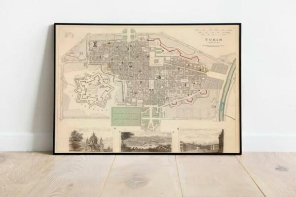 Vintage Wall Art | Turin Map Print, Fine Art Prints, 12×14 inches Vintage Wall Art Vintage Wall Art