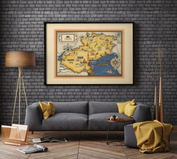 Vintage Wall Art | Venetia Map Print, Art History, 32×40 inches Vintage Wall Art Vintage Wall Art