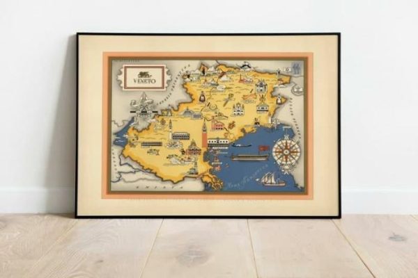 Vintage Wall Art | Venetia Map Print, Art History, 32×40 inches Vintage Wall Art Vintage Wall Art