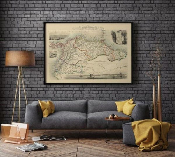 Vintage Wall Art | Venezuela, New Granada, Equador And The Guayanas Map Print, Vintage Map Print, 12×16 inches Vintage Wall Art Vintage Wall Art