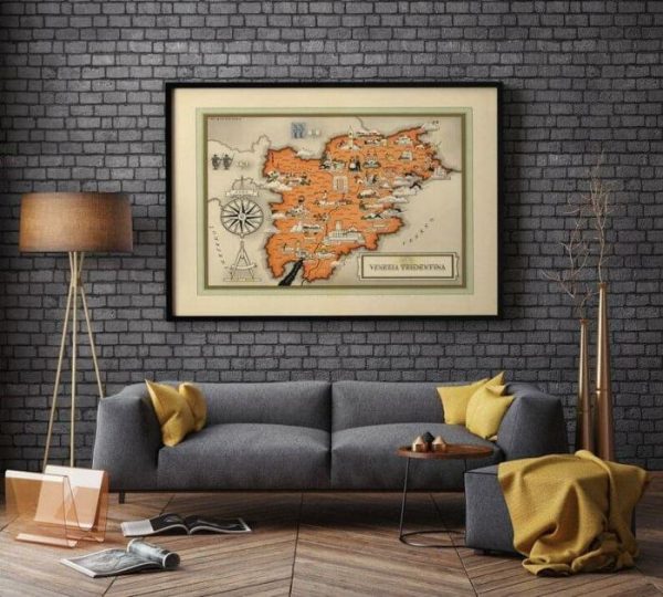 Vintage Wall Art | Venice Map Print, Art History, 12×16 inches Vintage Wall Art Vintage Wall Art