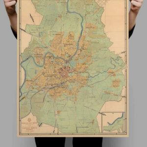 Vintage Wall Art | Vilnius City Map Print, Lithuania Map Poster, 20×30 inches Vintage Wall Art Vintage Wall Art