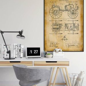 Vintage Wall Art | Vintage Car Patent Print, Framed Art Print, 24×32 inches Vintage Wall Art Vintage Wall Art