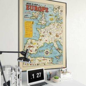 Vintage Wall Art | Vintage Map Of Europe Poster Print, Europe Map Canvas, 12×16 inches Vintage Wall Art Vintage Wall Art