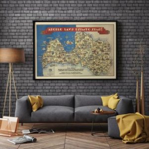 Vintage Wall Art | Vintage Map Print Of Latvia, Wall Art Bedroom, 24×32 inches Vintage Wall Art Vintage Wall Art