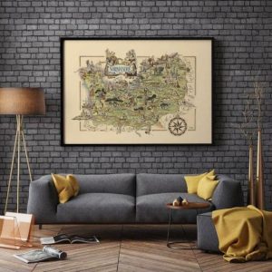 Vintage Wall Art | Vintage Normandy Map Print, Normandy Wall Art Print, 24×32 inches Vintage Wall Art Vintage Wall Art