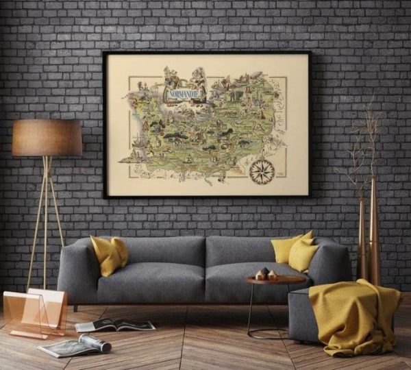 Vintage Wall Art | Vintage Normandy Map Print, Normandy Wall Art Print, 24×32 inches Vintage Wall Art Vintage Wall Art