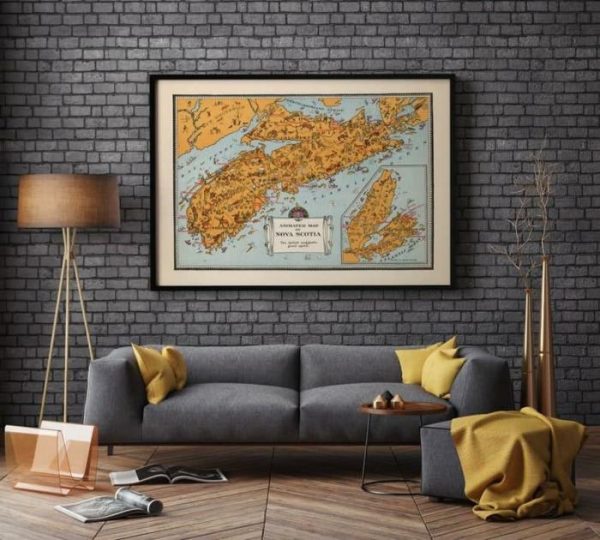 Vintage Wall Art | Vintage Nova Scotia Map Print, Nova Scotia Wall Art, 20×28 inches Vintage Wall Art Vintage Wall Art