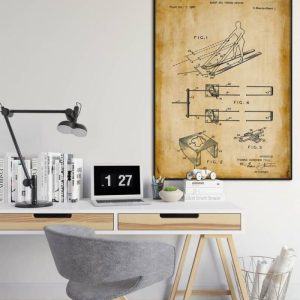 Vintage Wall Art | Water Ski Patent Print, Framed Art Print, 20×28 inches Vintage Wall Art Vintage Wall Art