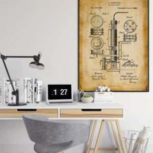 Vintage Wall Art | Whiskey Still Patent Print, Framed Art Print, 16×22 inches Vintage Wall Art Vintage Wall Art