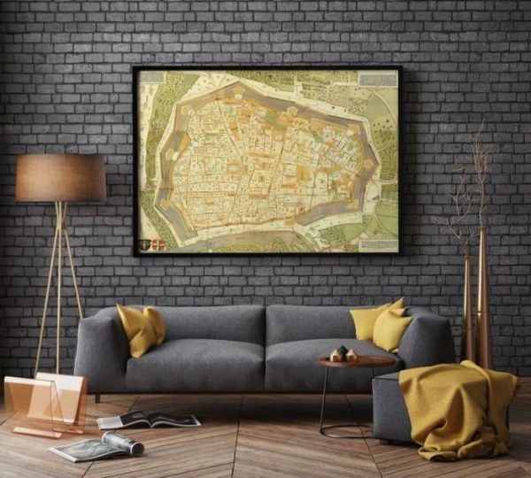 Vintage Wall Art | Wien City Map Wall Print, Framed Map Wall Decor, 12×16 inches Vintage Wall Art Vintage Wall Art