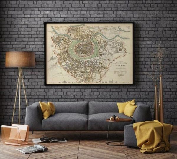 Vintage Wall Art | Wien Map Print, Fine Art Prints, 16×18 inches Vintage Wall Art Vintage Wall Art