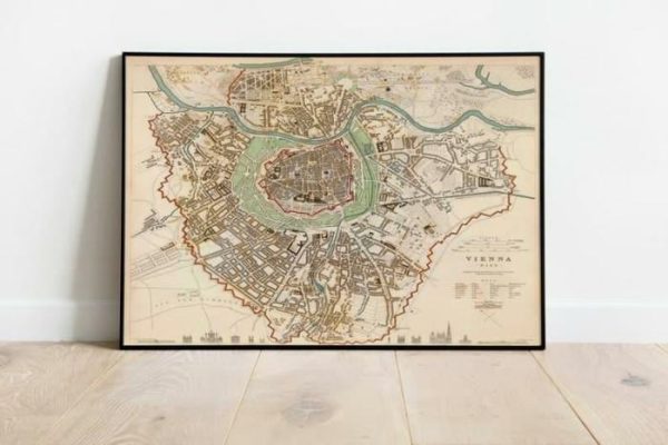 Vintage Wall Art | Wien Map Print, Fine Art Prints, 16×18 inches Vintage Wall Art Vintage Wall Art