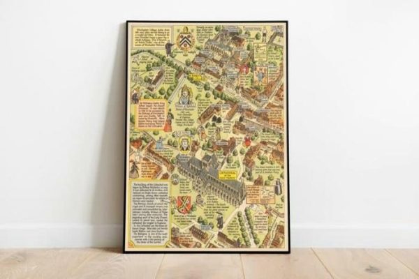 Vintage Wall Art | Winchester Map Print, Fine Art Prints, 12×16 inches Vintage Wall Art Vintage Wall Art