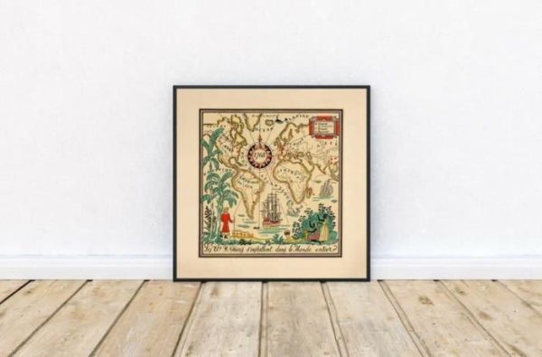 Vintage Wall Art | World Map Print, Art History, 20×20 inches Vintage Wall Art Vintage Wall Art