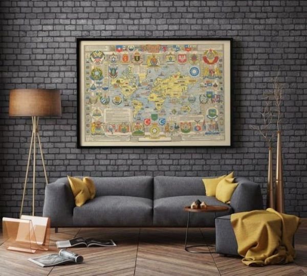 Vintage Wall Art | World Map Print, Art History, 28×40 inches Vintage Wall Art Vintage Wall Art