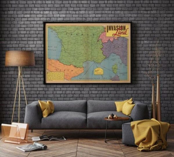 Vintage Wall Art | World War 2 Map Print, Poster Print, 28×42 inches Vintage Wall Art Vintage Wall Art