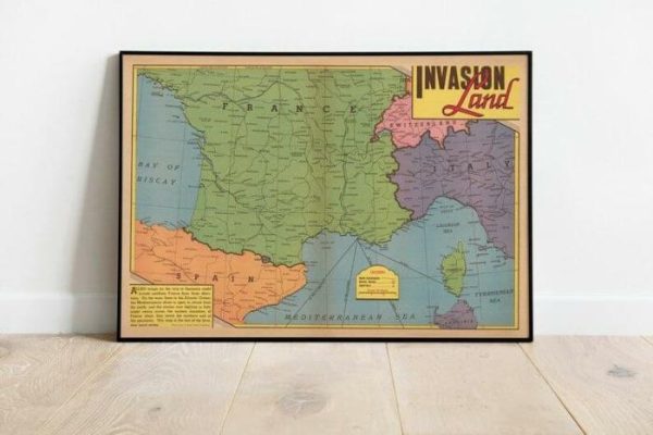 Vintage Wall Art | World War 2 Map Print, Poster Print, 28×42 inches Vintage Wall Art Vintage Wall Art