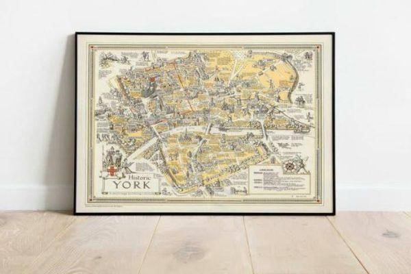 Vintage Wall Art | York Map Print, Art History, 24×30 inches Vintage Wall Art Vintage Wall Art