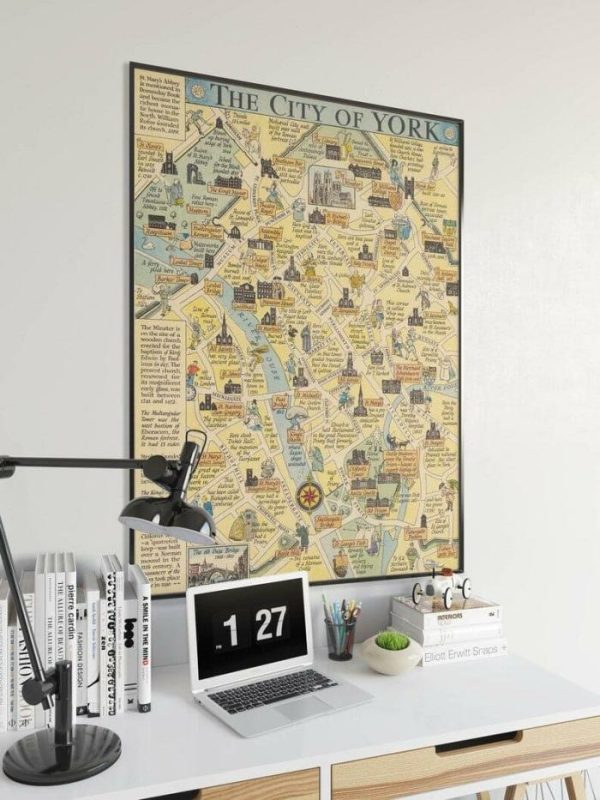 Vintage Wall Art | York Map Print, Fine Art Prints, 12×16 inches Vintage Wall Art Vintage Wall Art