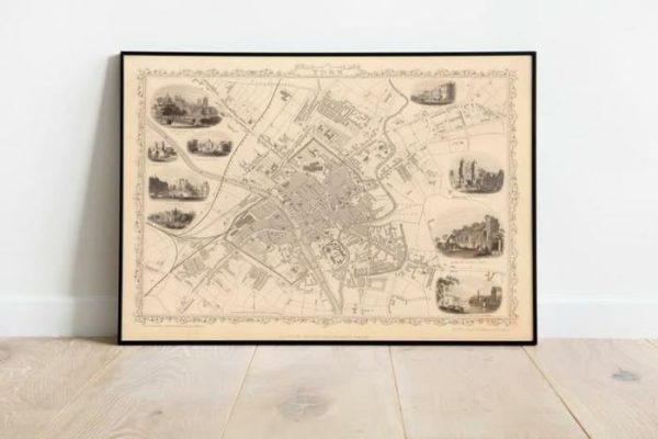 Vintage Wall Art | York Map Print, Fine Art Prints, 16×22 inches Vintage Wall Art Vintage Wall Art