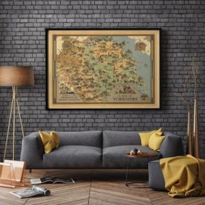 Vintage Wall Art | Yorkshire Map Print, Art History, 28×36 inches Vintage Wall Art Vintage Wall Art