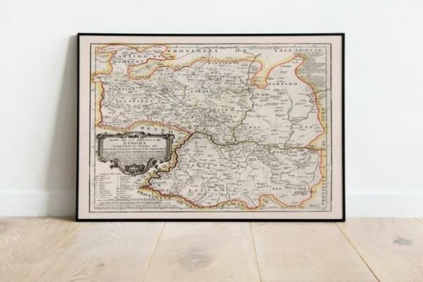 Vintage Wall Art | Zamora Map Print, Canvas Print Wall Art, 20×22 inches Vintage Wall Art Vintage Wall Art