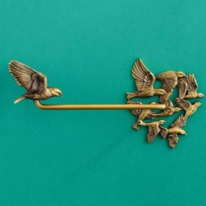 Wall Decor | Antique Golden Birds Curtain Wall Hook Wall Wall Decor