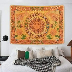 Wall Decor | Burning Sun Flower Vines Tapestry Wall Wall Decor