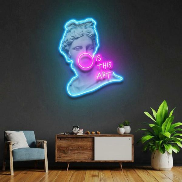 Wall Decor | David "Is This Art" Neon Light Wall Art, 35.43"/90 cm Wall Wall Decor