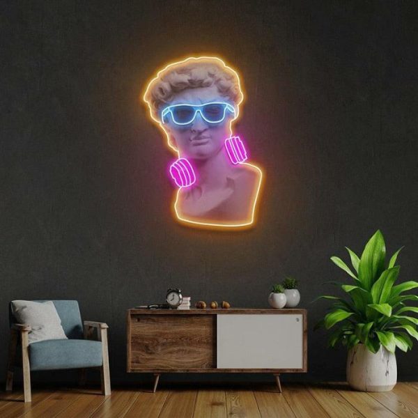 Wall Decor | David "Is This Art" Neon Light Wall Art, 35.43"/90 cm Wall Wall Decor