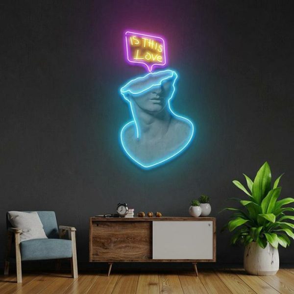 Wall Decor | David "Is This Art" Neon Light Wall Art, 35.43"/90 cm Wall Wall Decor