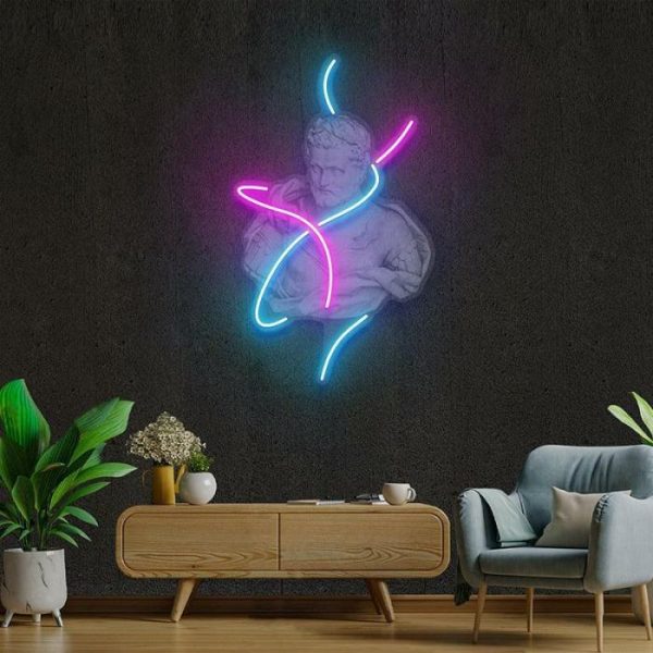 Wall Decor | David "Is This Art" Neon Light Wall Art, 35.43"/90 cm Wall Wall Decor