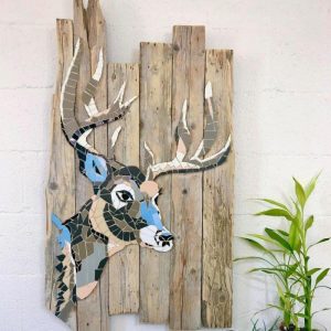 Wall Decor | Deer Head Mosaic Wall Art, 23" x 43" Wall Wall Decor