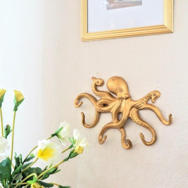 Wall Decor | Golden Wall Octopus Hook Wall Wall Decor