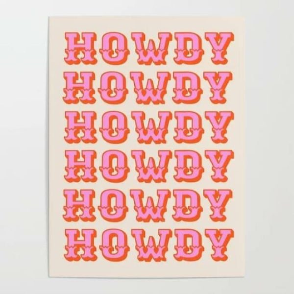 Wall Decor | Pink Howdy Wall Art Poster Wall Wall Decor