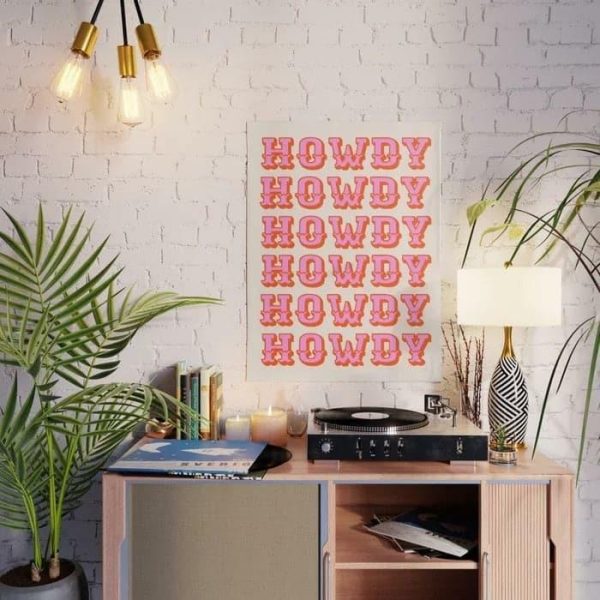 Wall Decor | Pink Howdy Wall Art Poster Wall Wall Decor