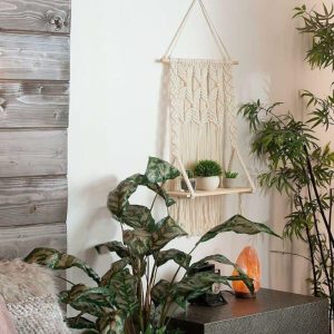 Wall Decor | Skyla Macrame Hanging Shelf Wall Décor Macrame Wall Art Macrame Wall Art