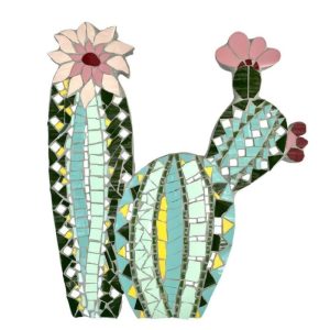 Wall Decor | Small Cactus Mosaic Wall Hanging, 10" x 12" Wall Wall Decor