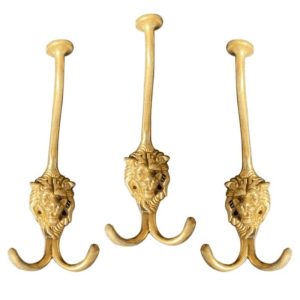 Wall Decor | Solid Brass Lion Head Coat Hangers/Wall Hooks – Set Of 9 Wall Wall Decor