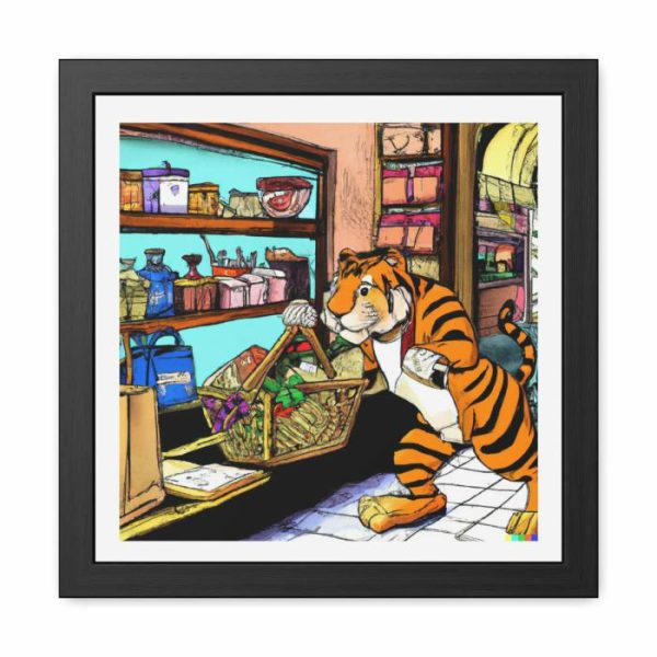 Wall Decor | Tiger Grocery Shopping Framed Poster Wall Art Wall Wall Decor