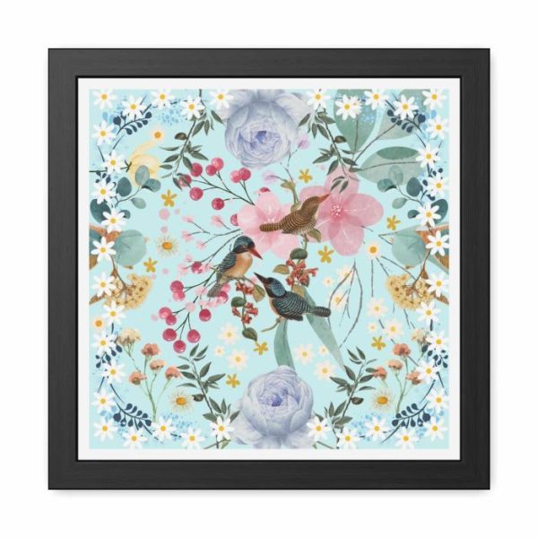 Wall Prints | Blue Chinoiserie Flowers And Birds Poster Wall Art Wall Wall Decor