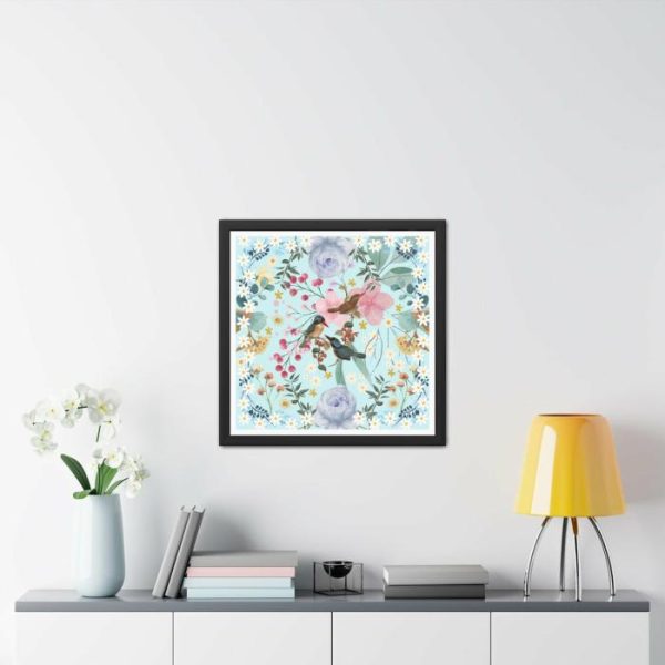 Wall Prints | Blue Chinoiserie Flowers And Birds Poster Wall Art Wall Wall Decor